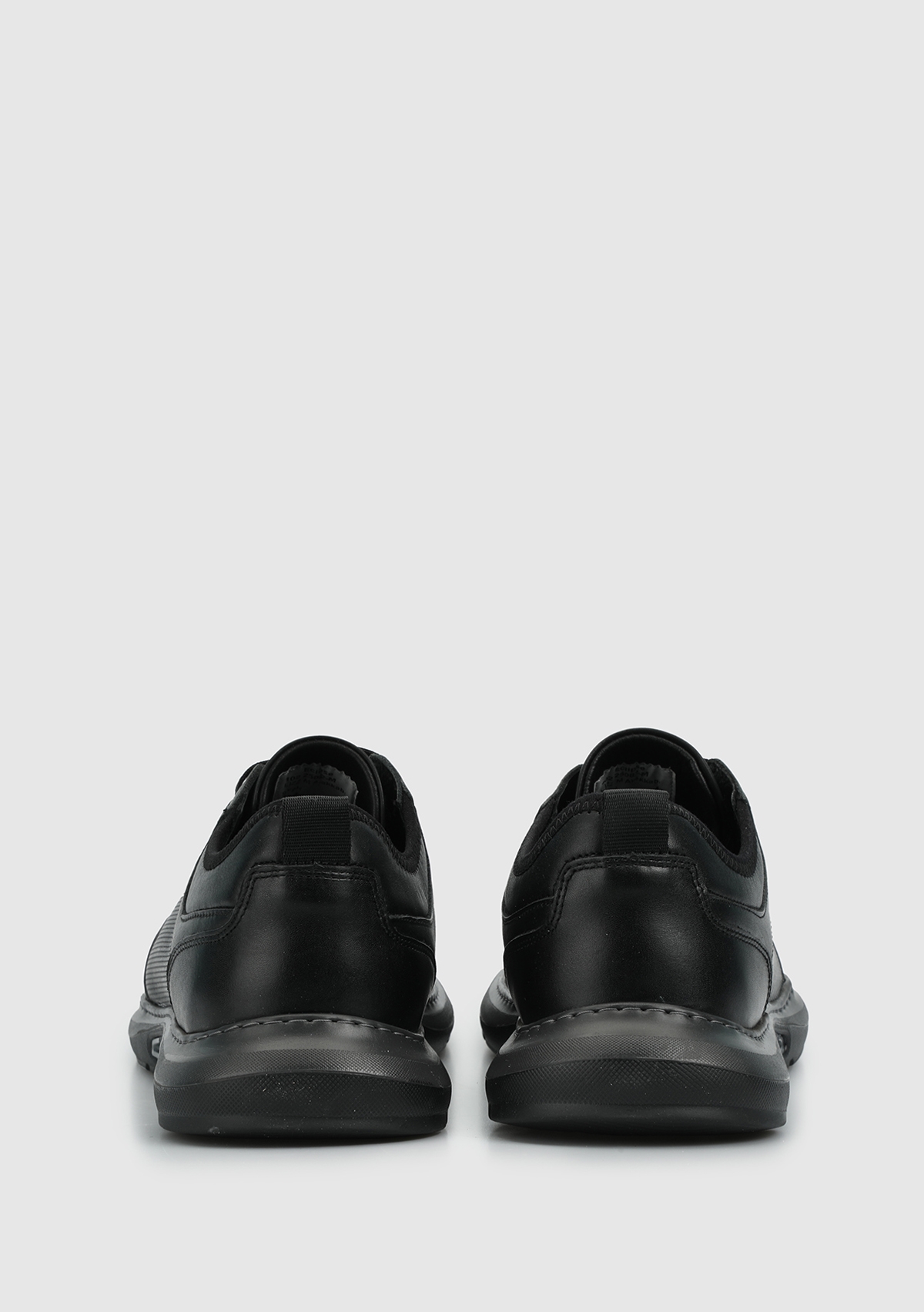 Siyah Deri Erkek Sneaker - Görsel 5