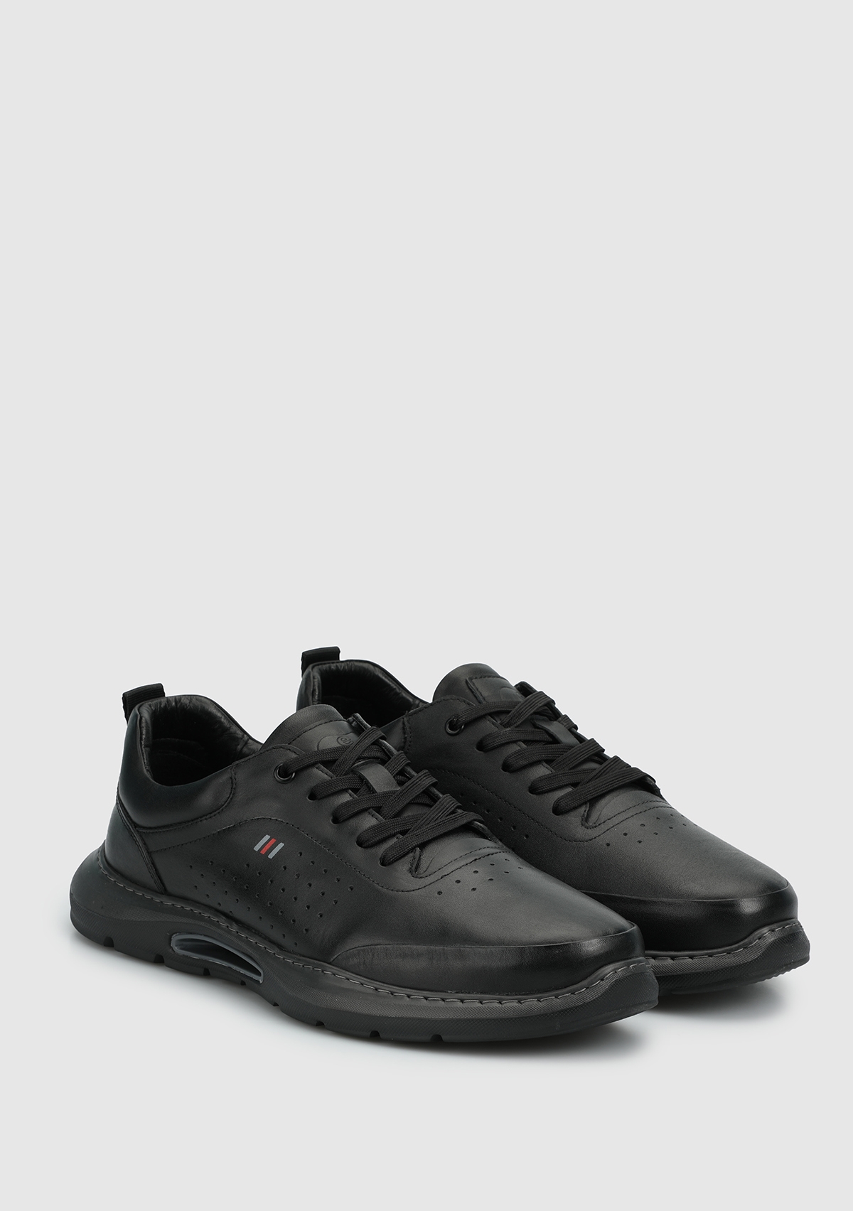 Siyah Deri Erkek Sneaker - Görsel 3