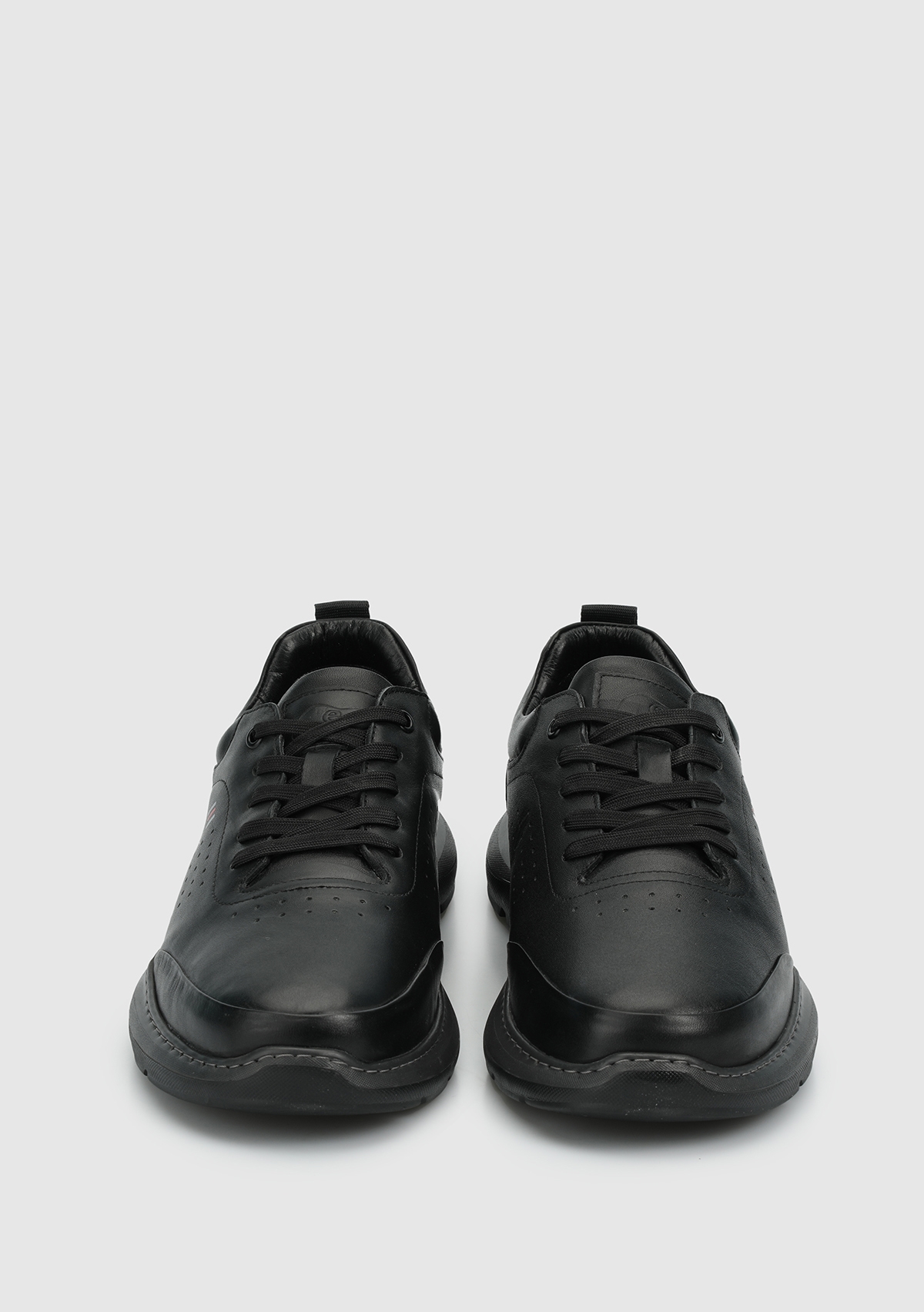 Siyah Deri Erkek Sneaker - Görsel 4