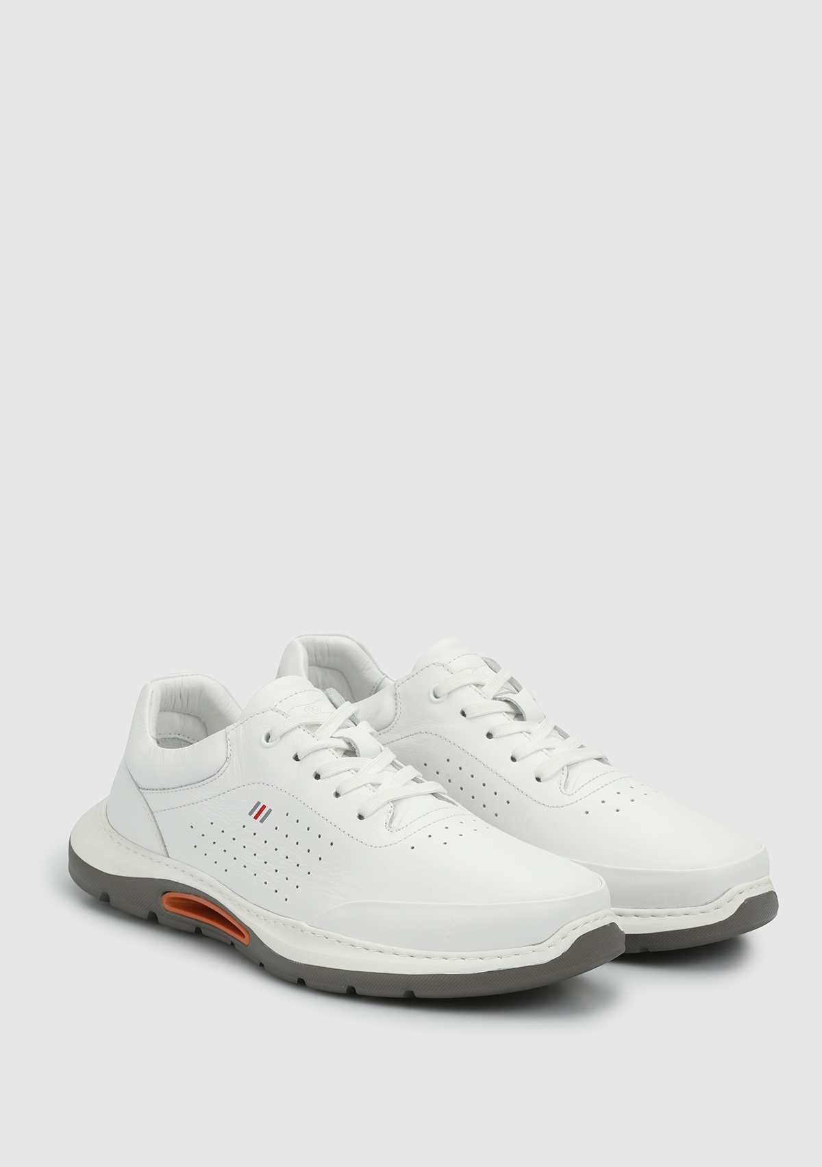 Beyaz Deri Erkek Sneaker - Görsel 3