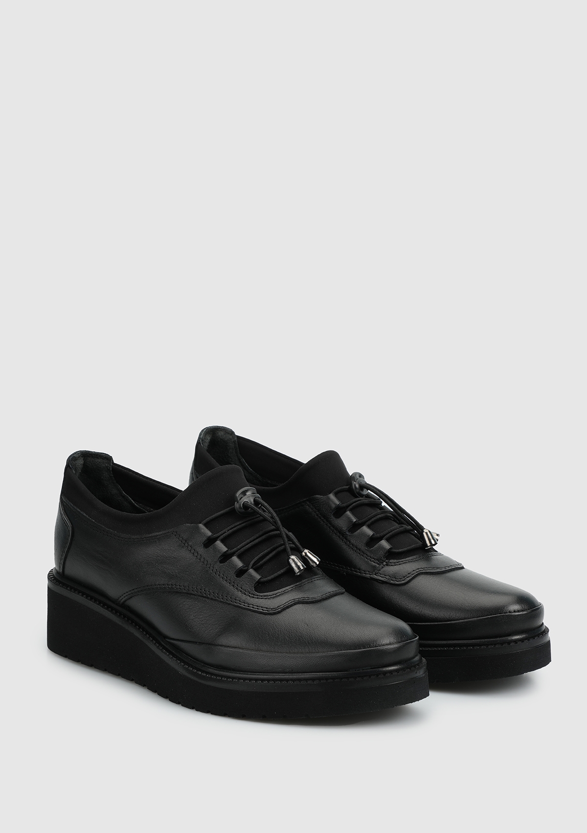 Siyah Deri Kadın Ayakkabı - Görsel 3