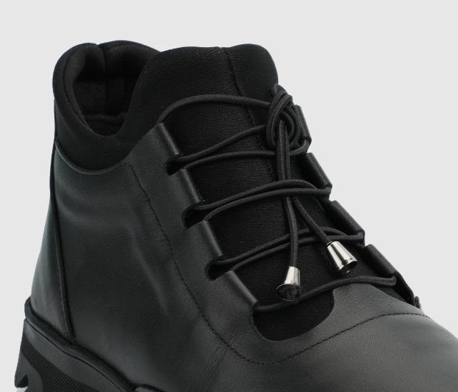 Siyah Deri Kadın Bot - Görsel 6