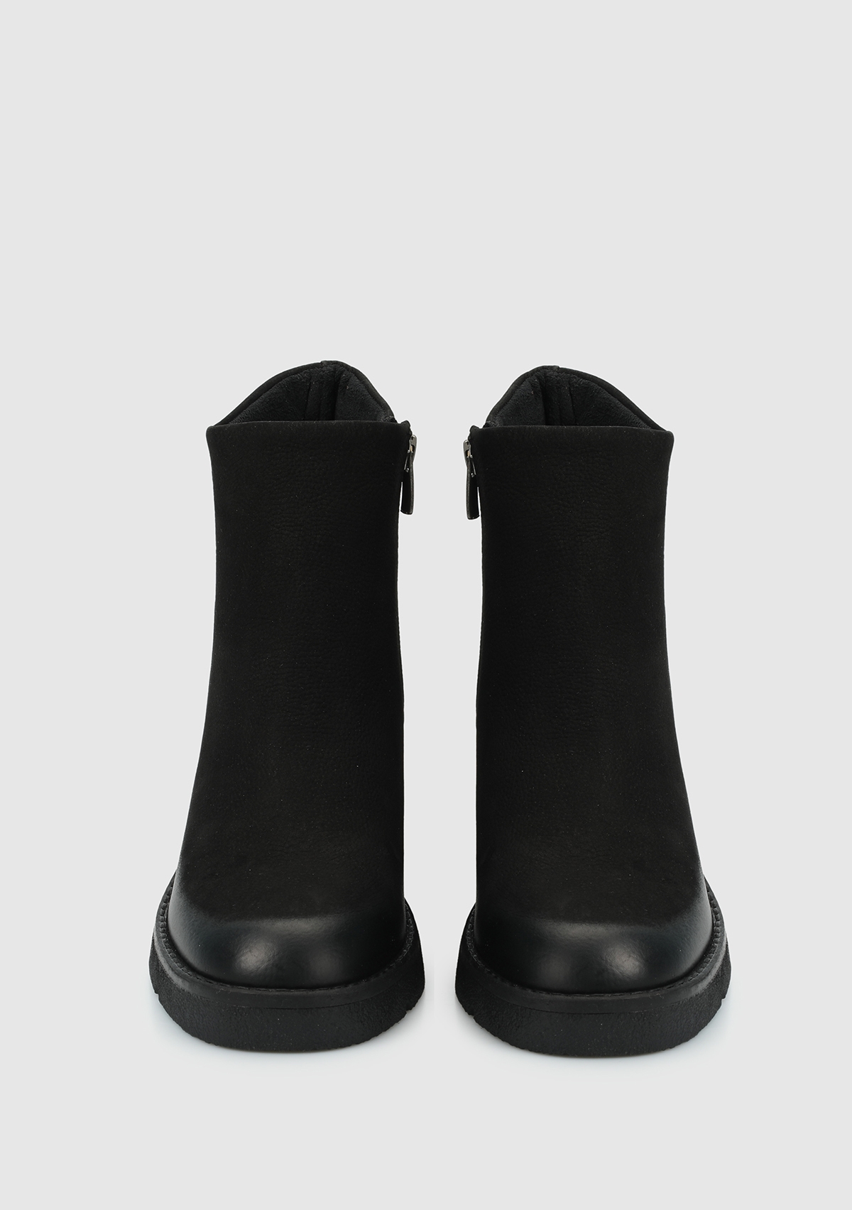 Siyah Deri Kadın Bootie - Görsel 4