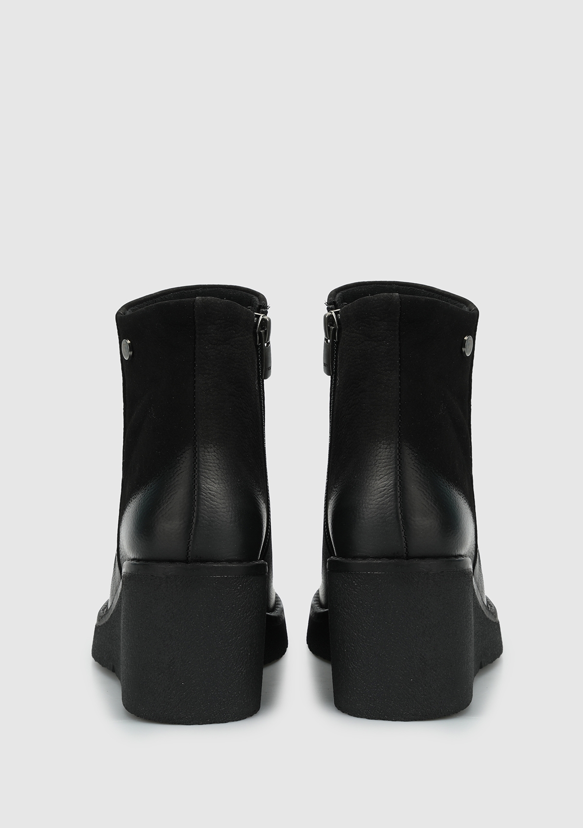 Siyah Deri Kadın Bootie - Görsel 5