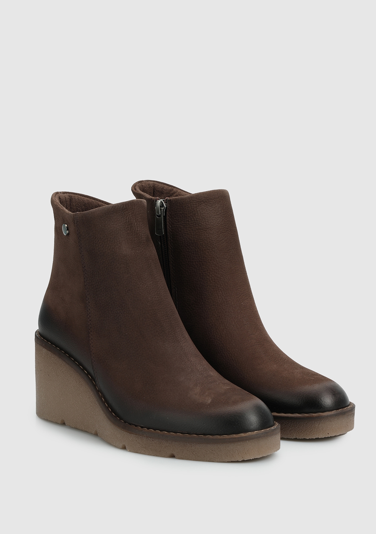 Kahve Deri Kadın Bootie - Görsel 3