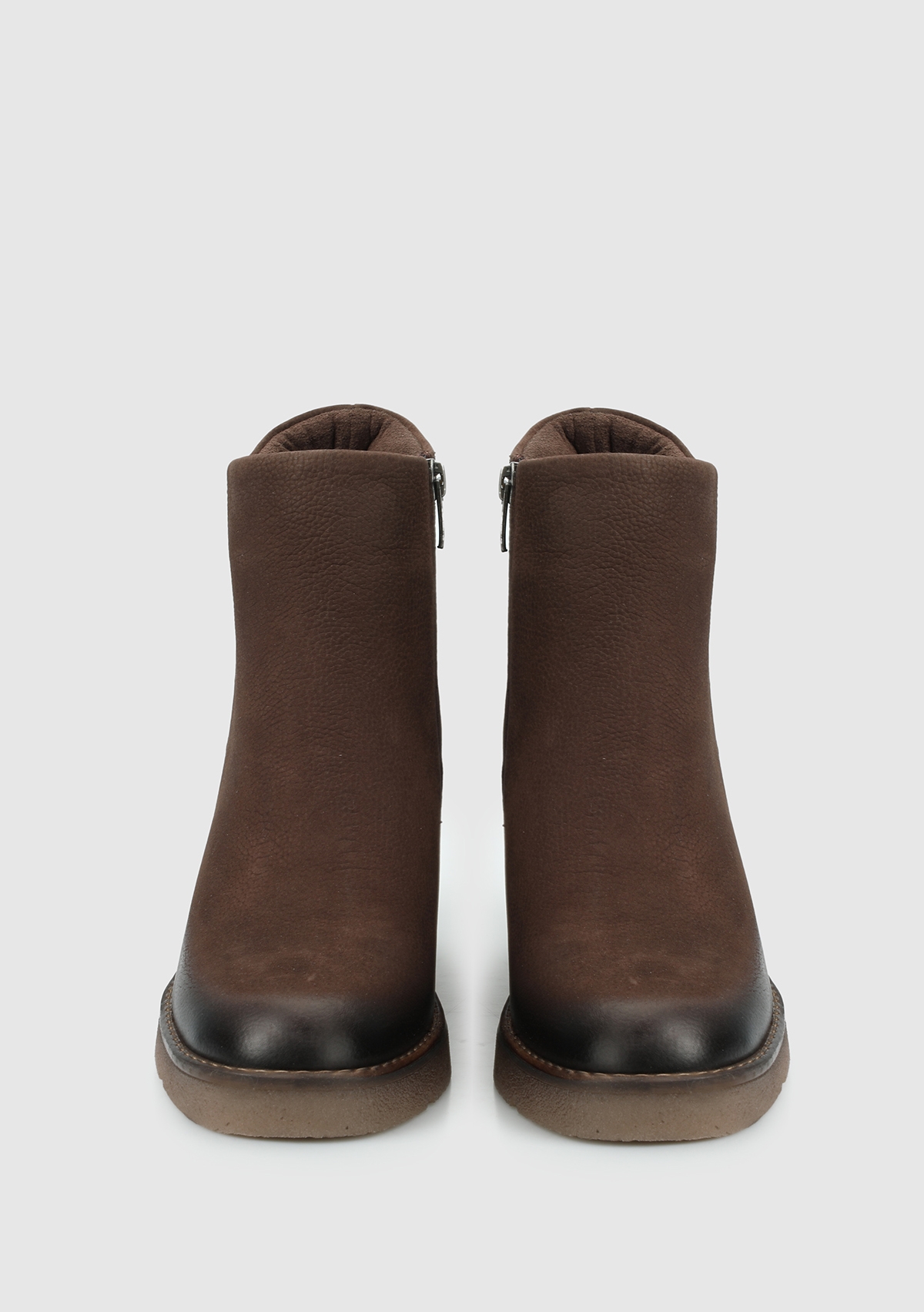 Kahve Deri Kadın Bootie - Görsel 4