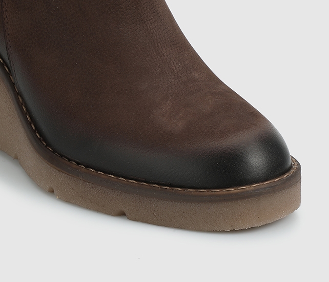 Kahve Deri Kadın Bootie - Görsel 6