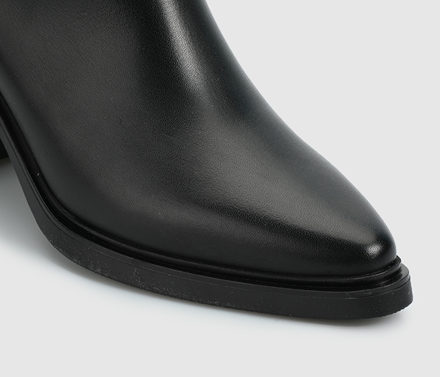 Siyah Deri Kadın Bot - Görsel 6