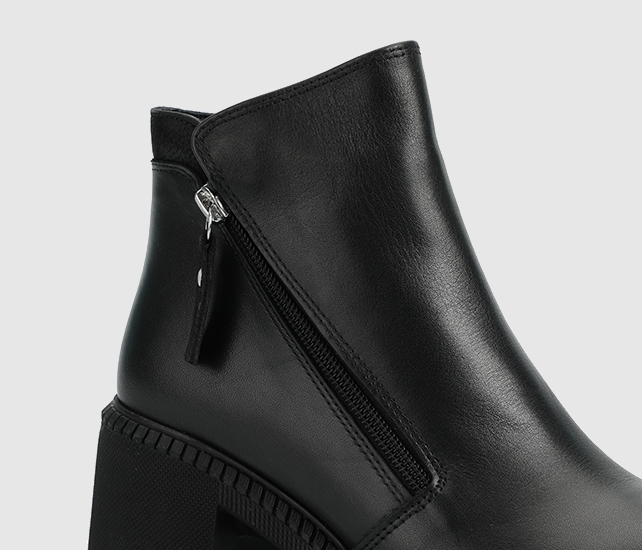 Siyah Deri Kadın Bot - Görsel 6