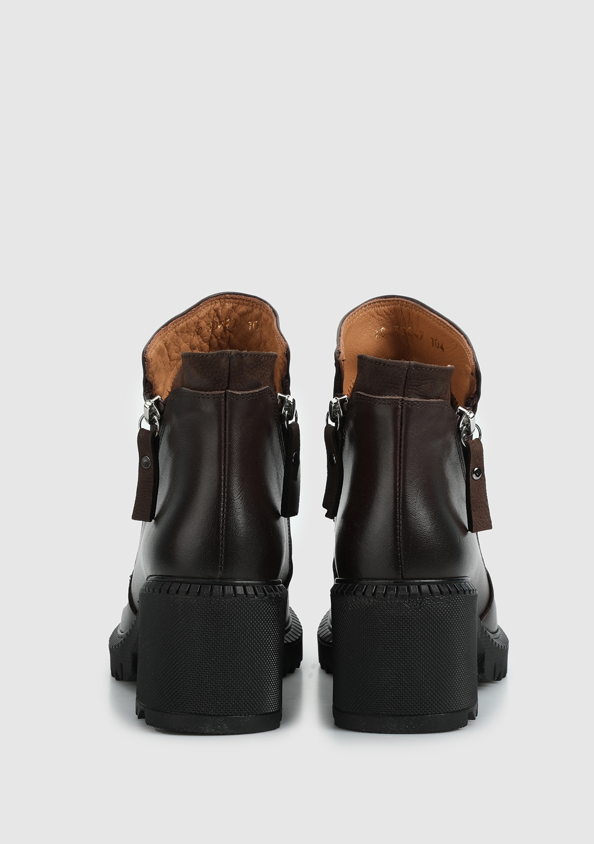 Kahve Deri Kadın Bot - Görsel 5