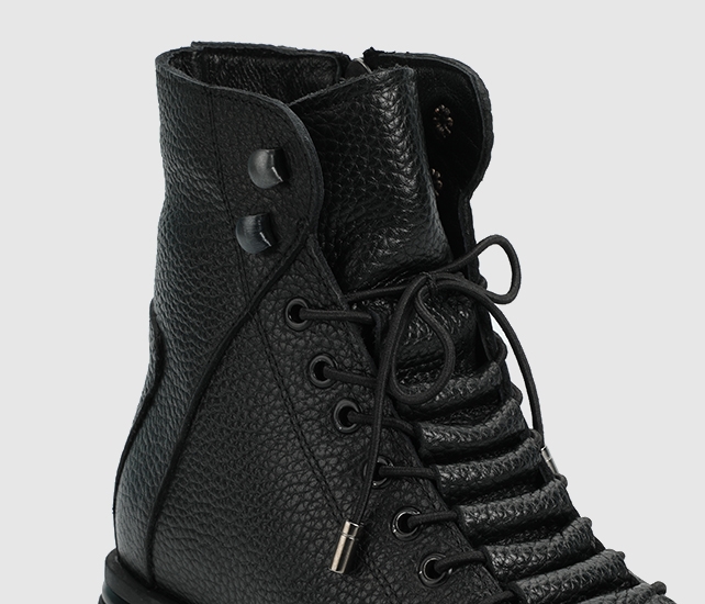 Siyah Deri Kadın Bot - Görsel 6