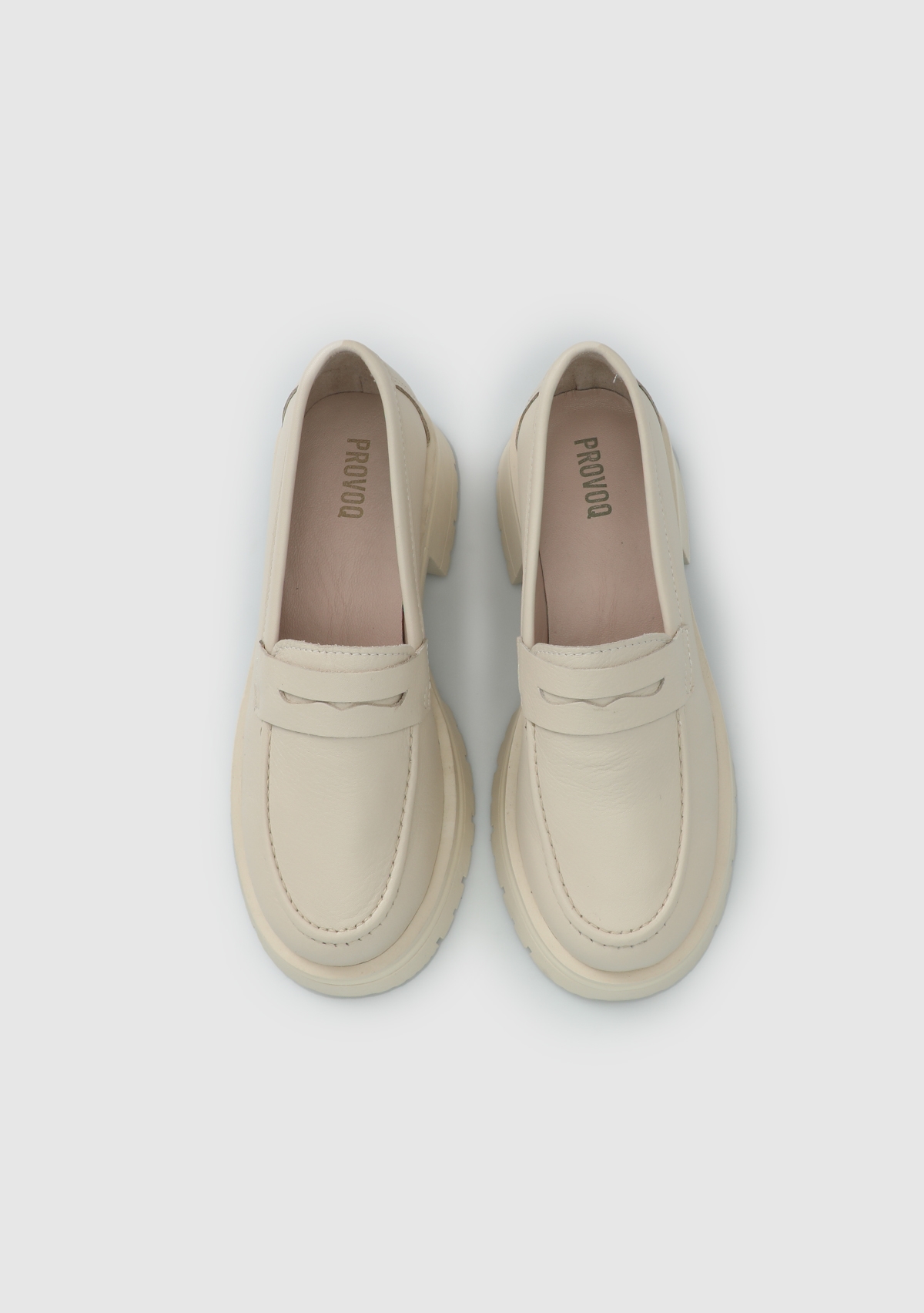 Ekru Deri Kadın Ayakkabı - Görsel 6