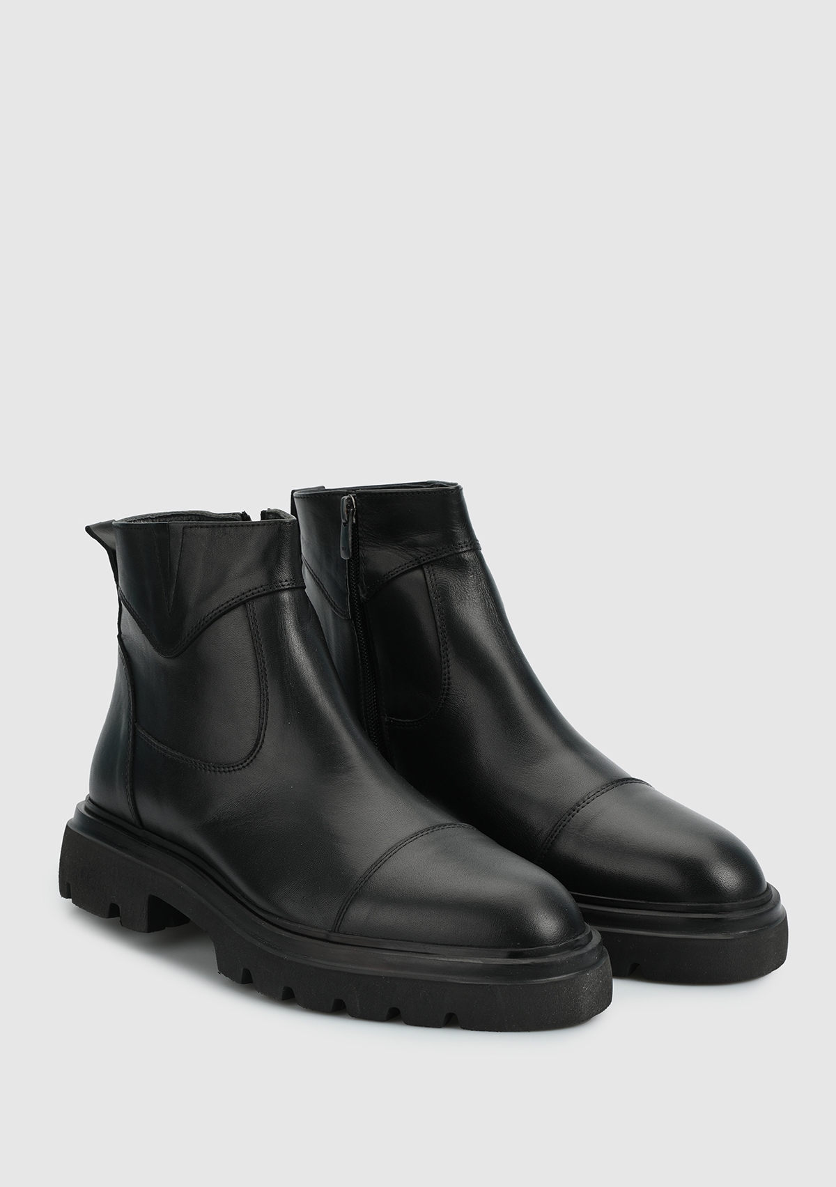 Siyah Deri Erkek Bot - Görsel 3