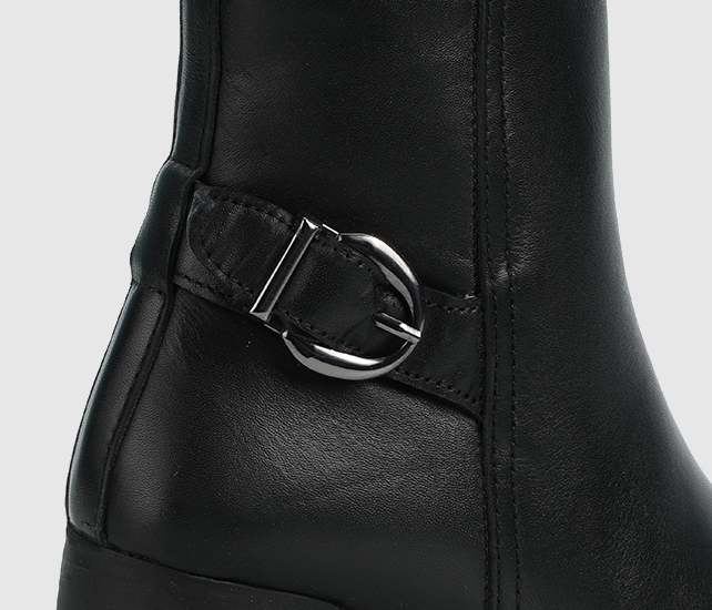 Siyah Deri Kadın Bot - Görsel 6
