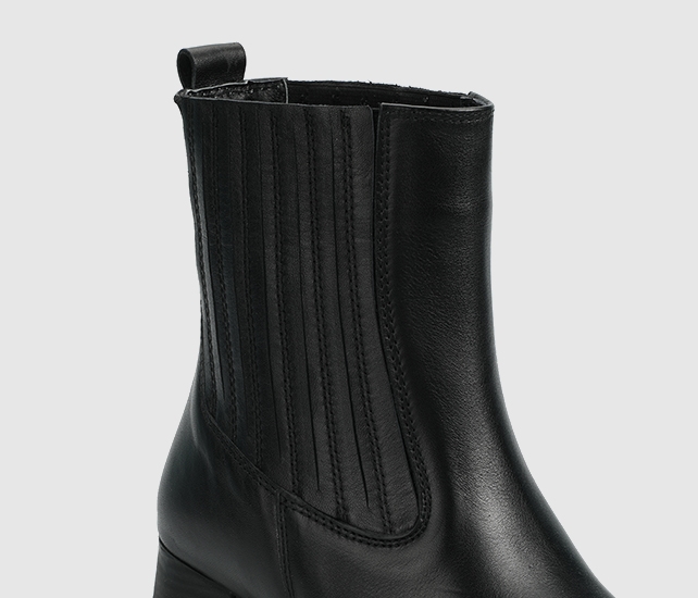 Siyah Deri Kadın Bot - Görsel 6