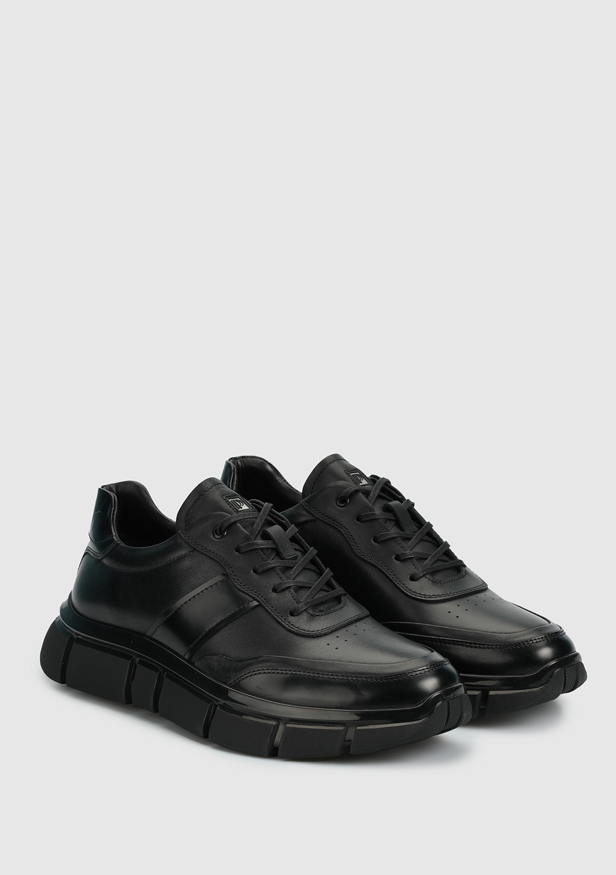 Siyah Deri Erkek Sneaker - Görsel 3