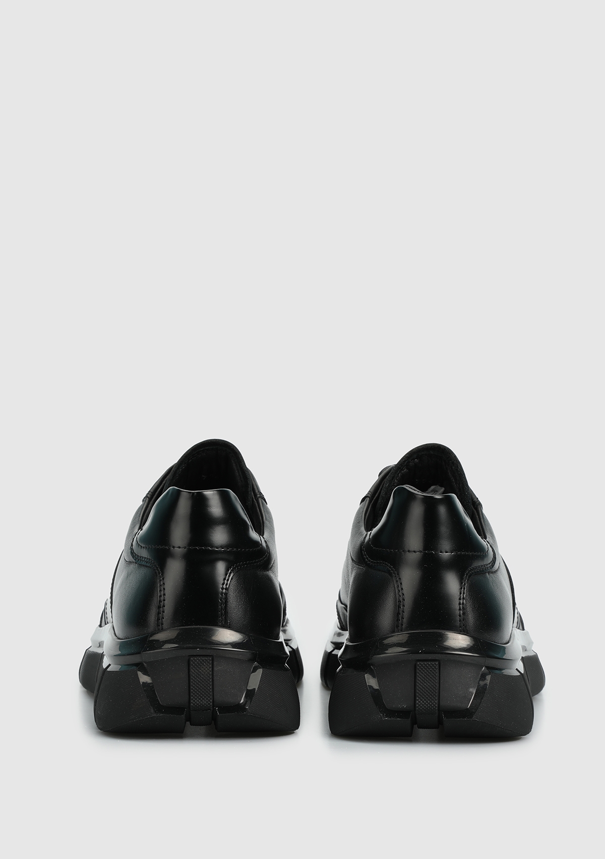 Siyah Deri Erkek Sneaker - Görsel 5