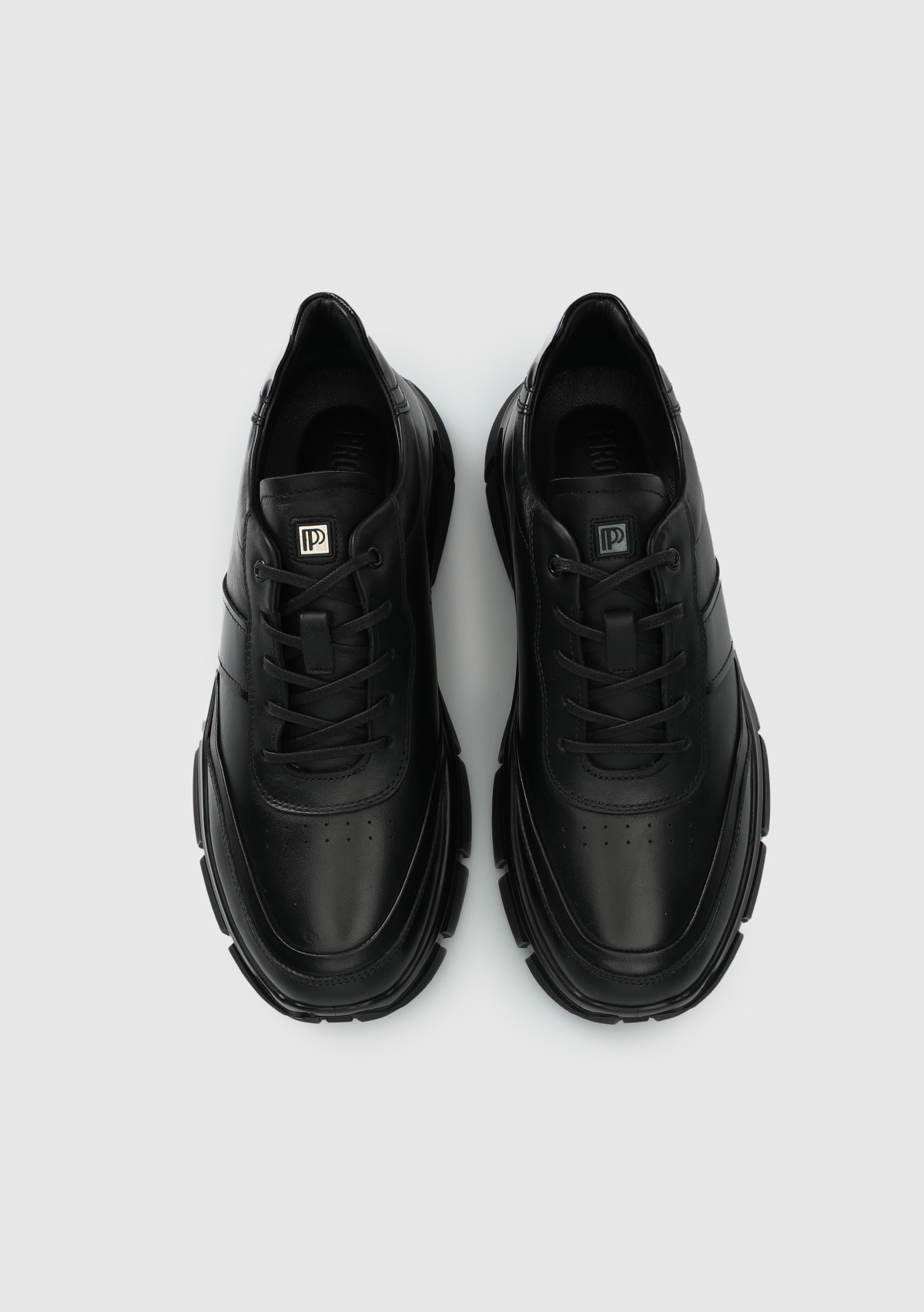 Siyah Deri Erkek Sneaker - Görsel 6