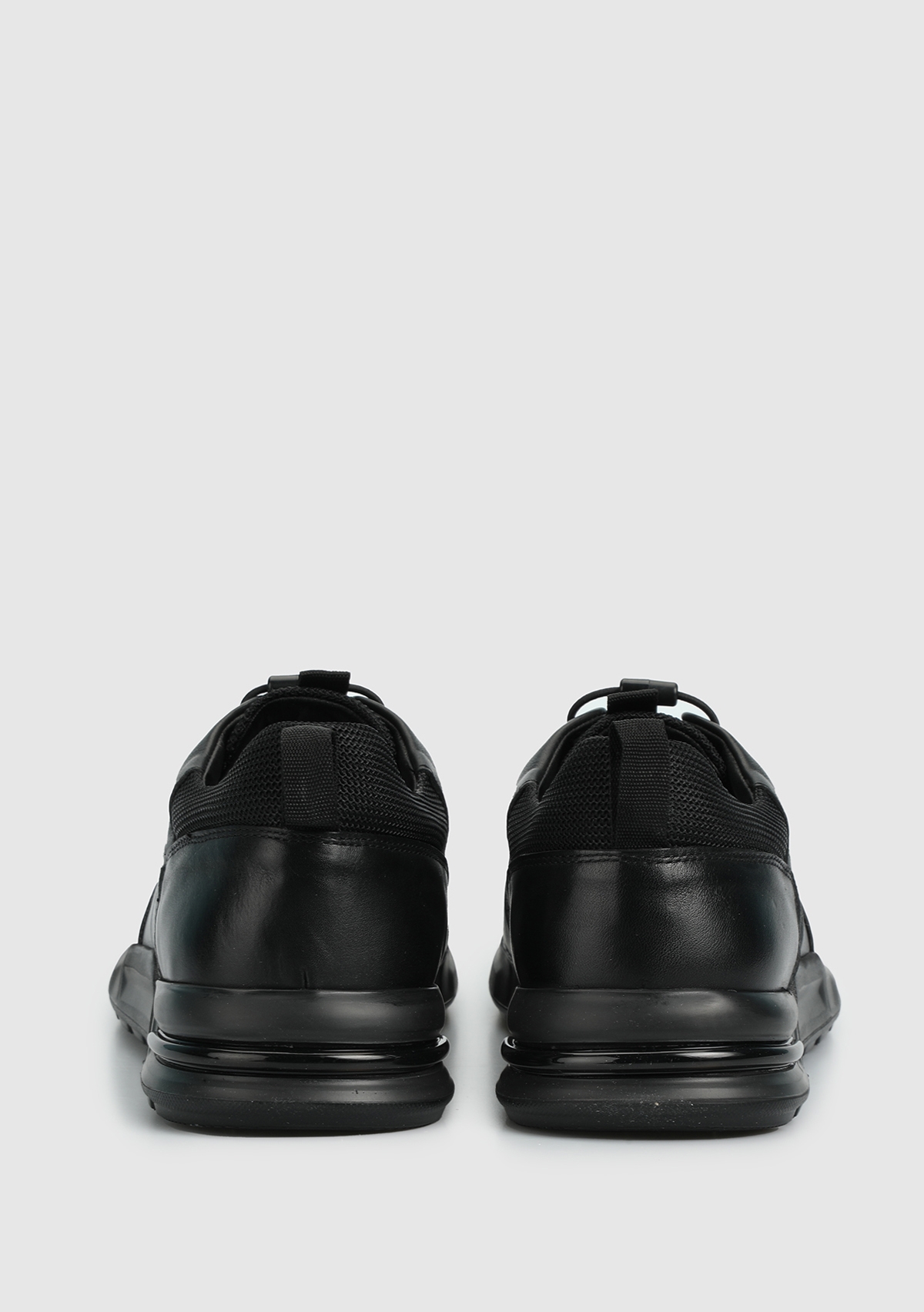 Siyah Deri Erkek Sneaker - Görsel 5