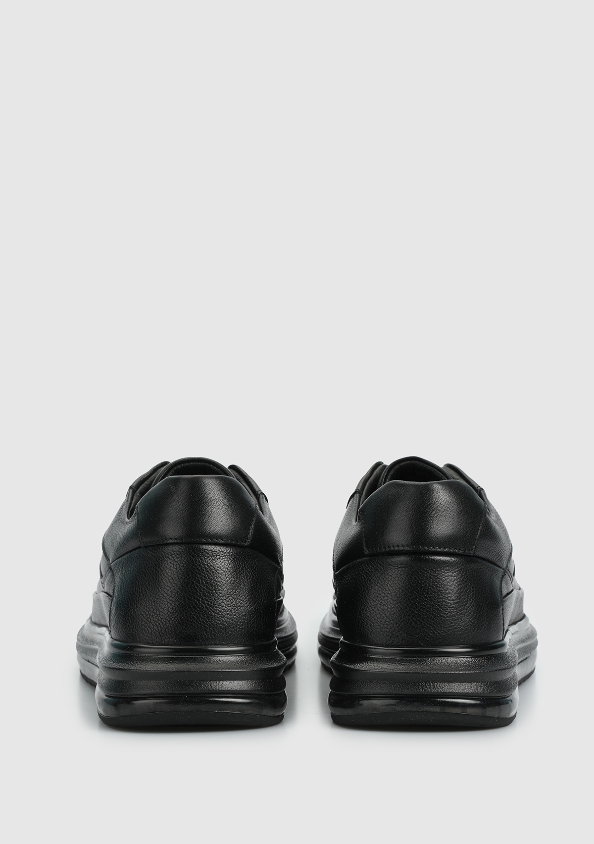 Siyah Deri Erkek Sneaker - Görsel 5