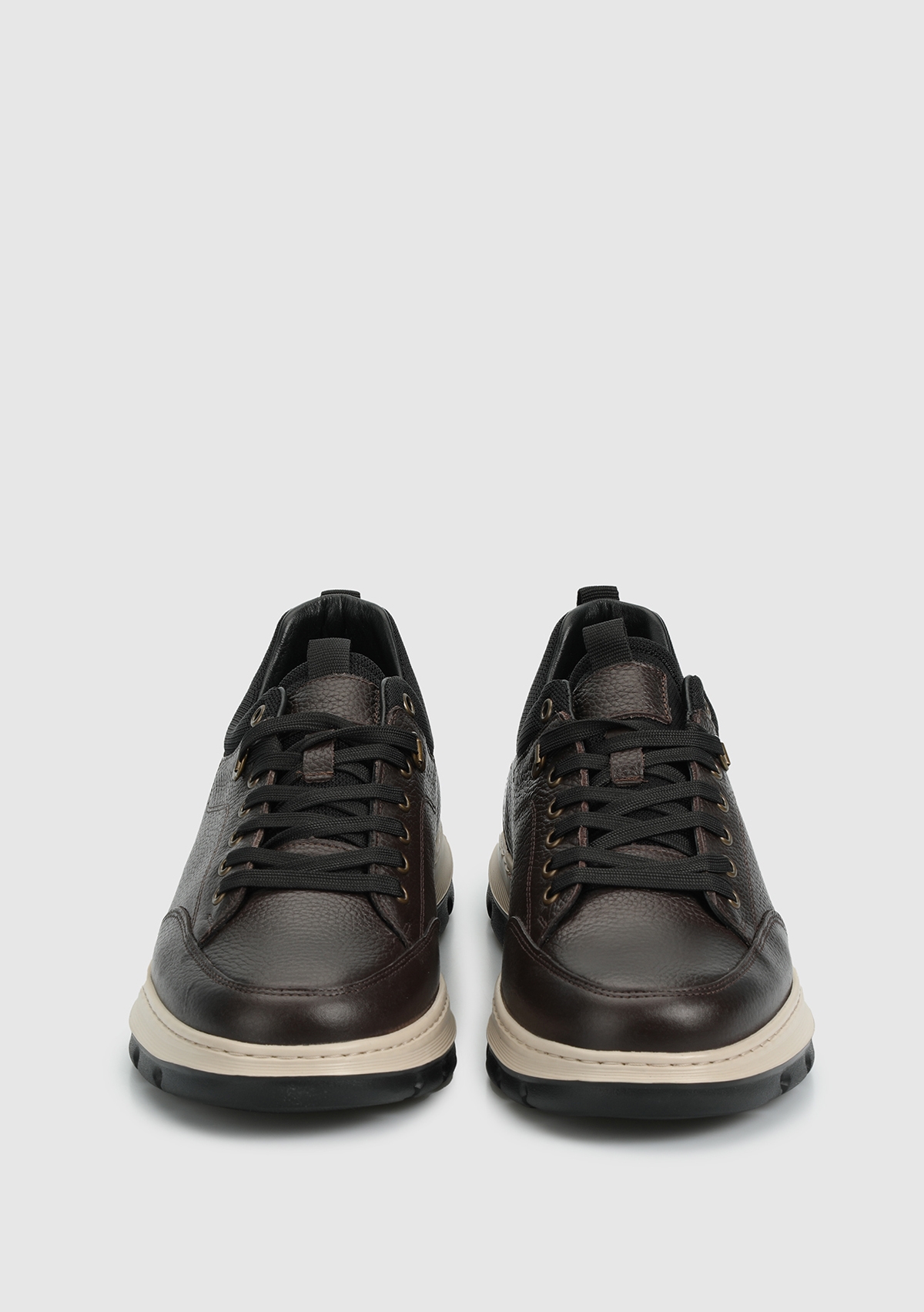 Kahve Deri Erkek Sneaker - Görsel 4