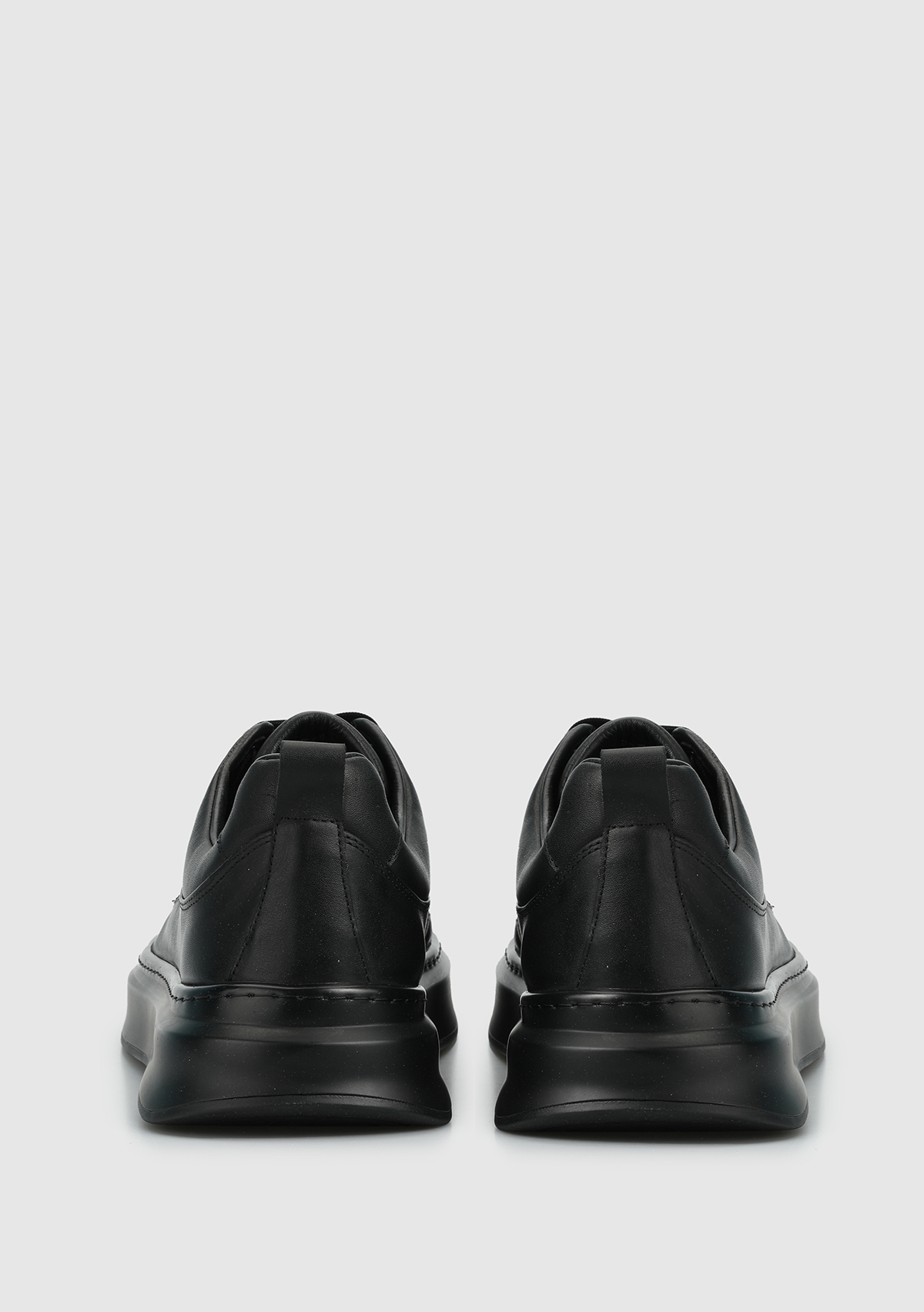 Siyah Deri Erkek Sneaker - Görsel 5