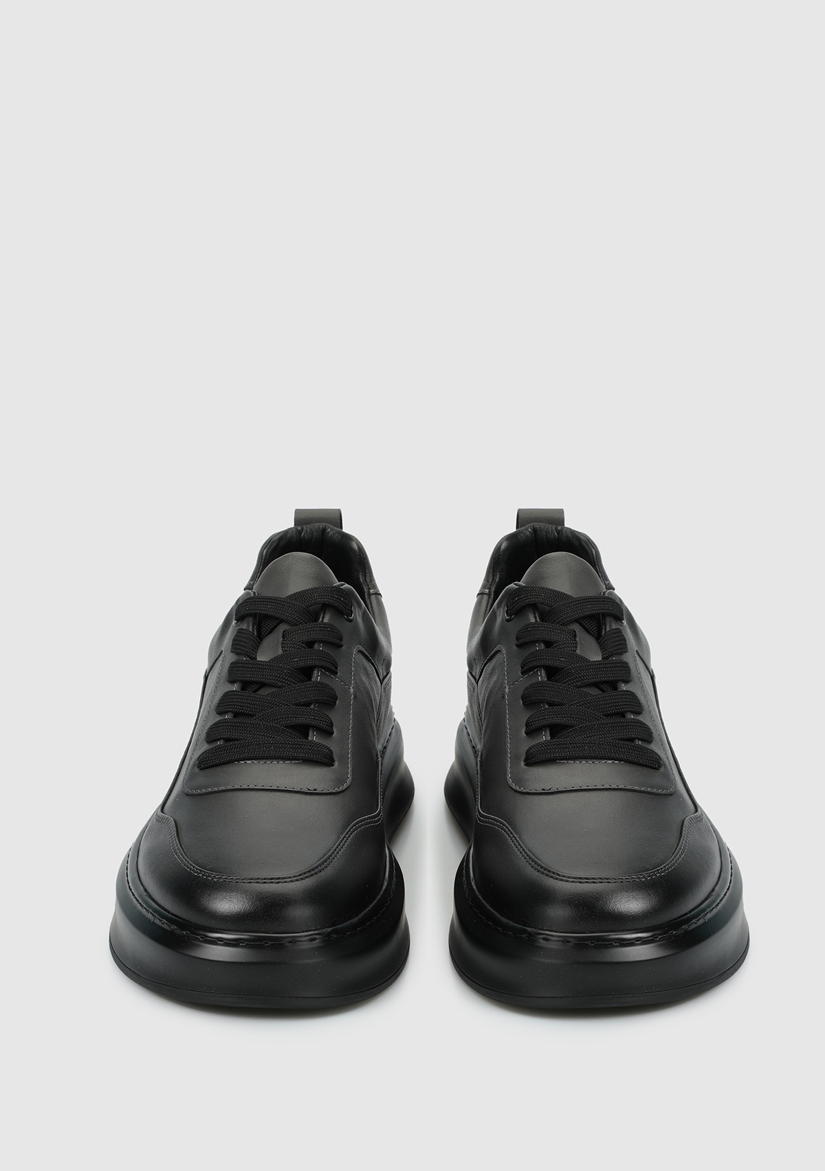 Gri Deri Erkek Sneaker - Görsel 4