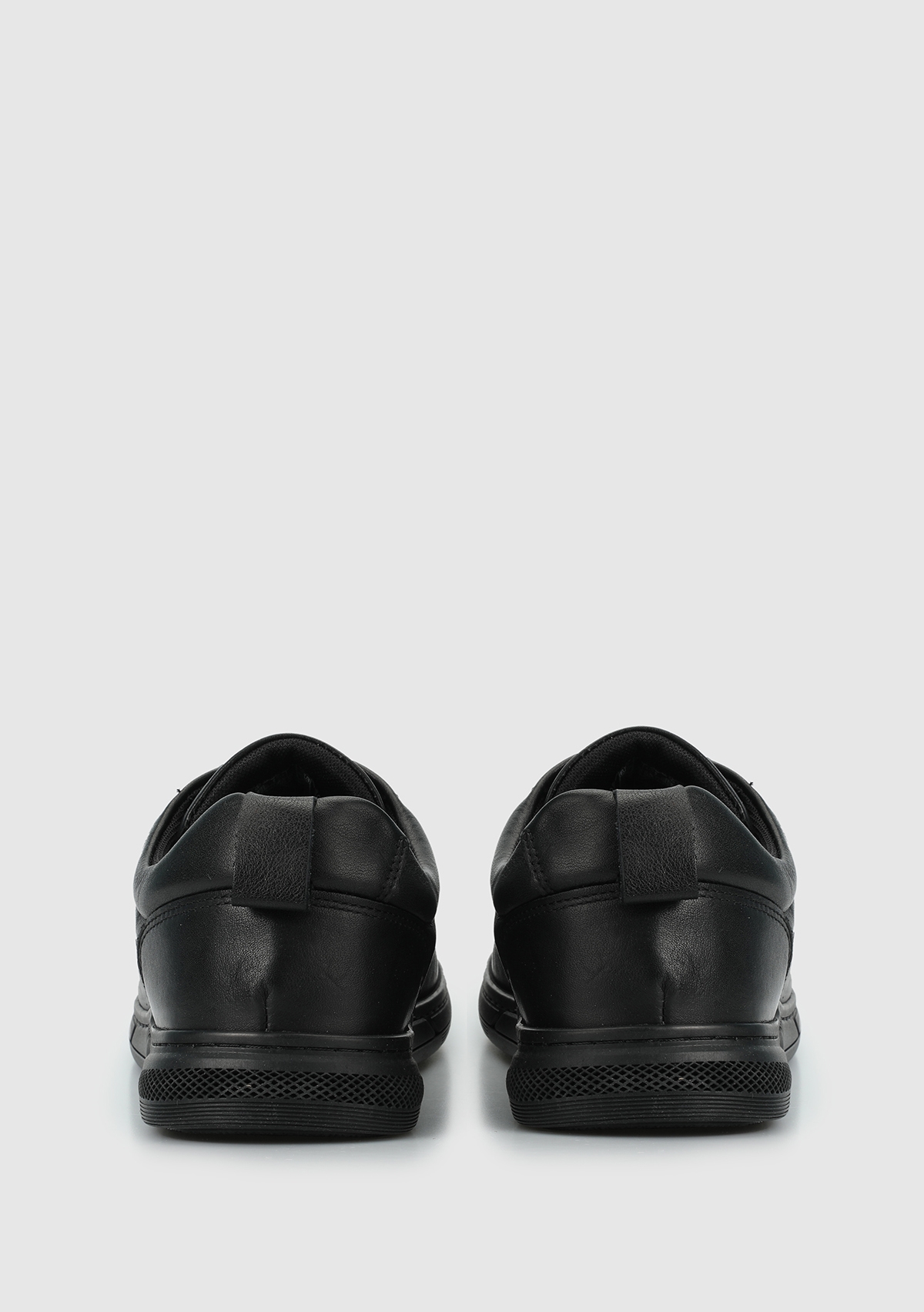 Siyah Deri Erkek Sneaker - Görsel 5