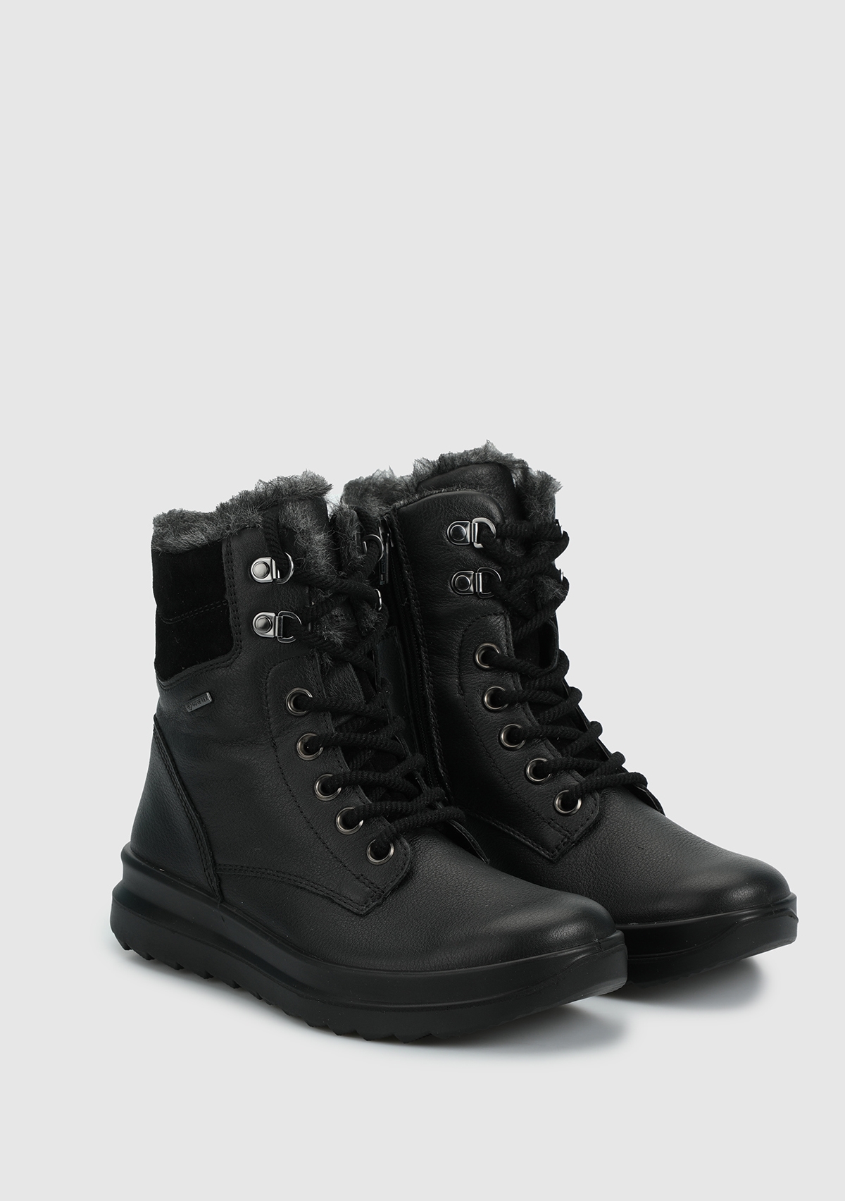 Siyah Deri Kadın Outdoor Bot - Görsel 3