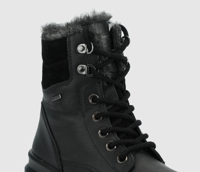 Siyah Deri Kadın Outdoor Bot - Görsel 6