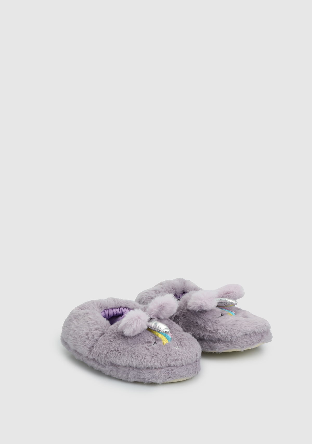 Peluche Peluche Lila Kız Çocuk Ev Terliği Sneaker | Ayakkabı Dünyası Lila - 2. görsel