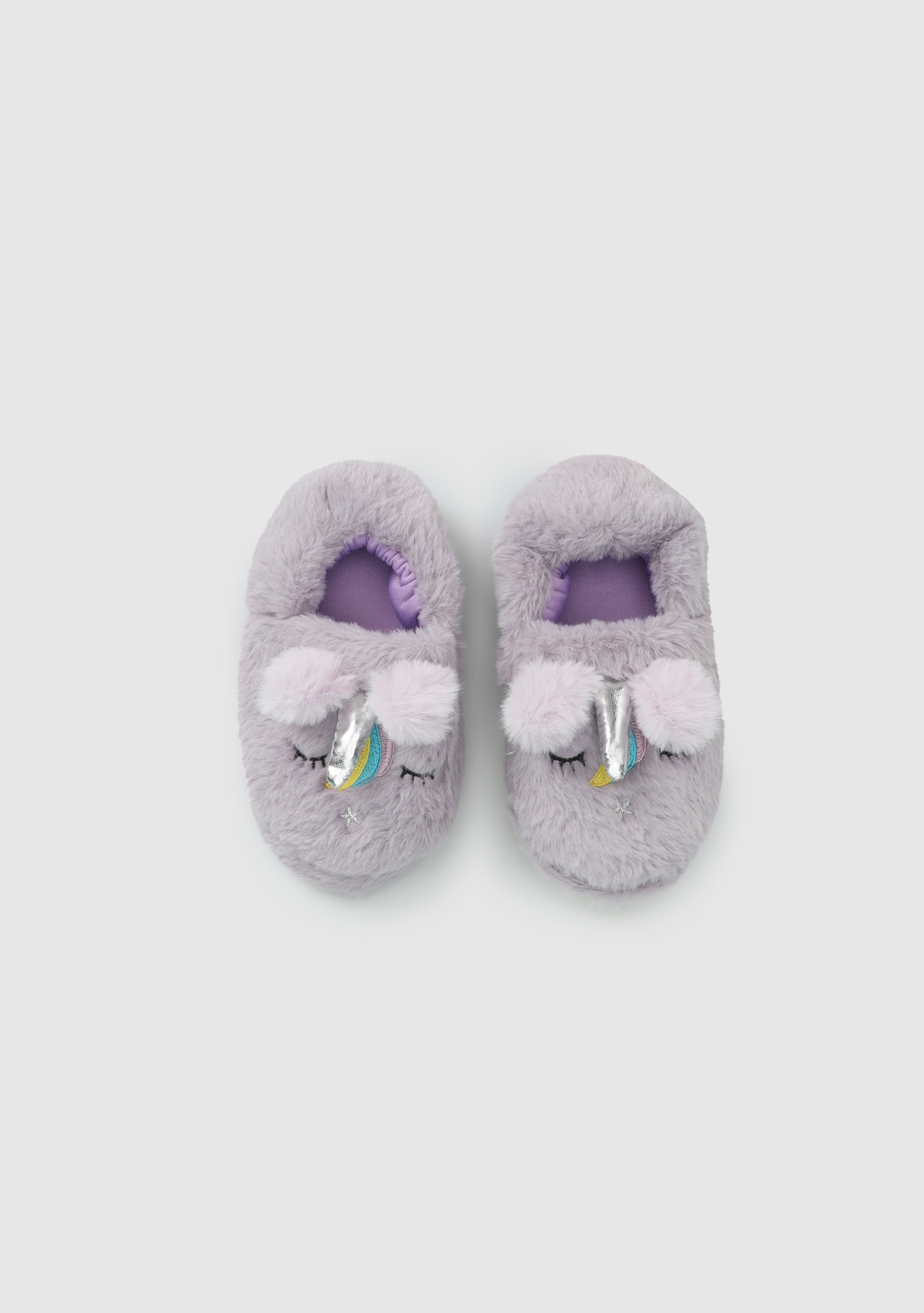 Peluche Peluche Lila Kız Çocuk Ev Terliği Sneaker | Ayakkabı Dünyası Lila - 6. görsel