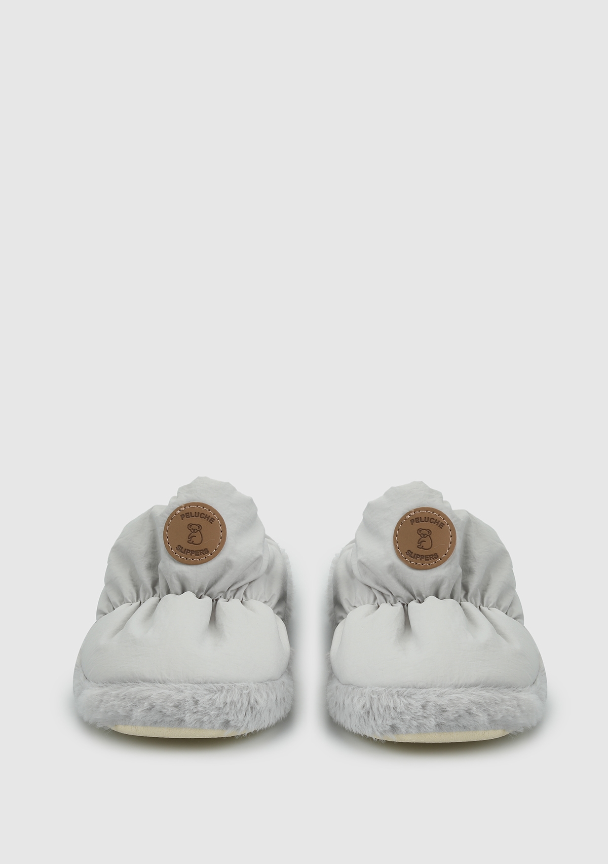 Peluche Peluche Gri Kadın Ev Terliği Ayakkabı Dünyası'nda! Gri - 4. görsel