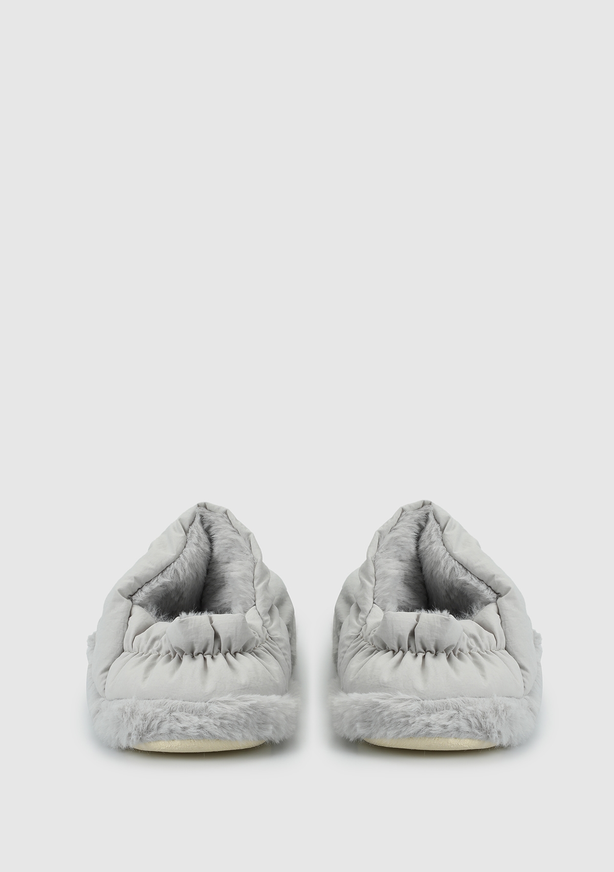 Peluche Peluche Gri Kadın Ev Terliği Ayakkabı Dünyası'nda! Gri - 5. görsel