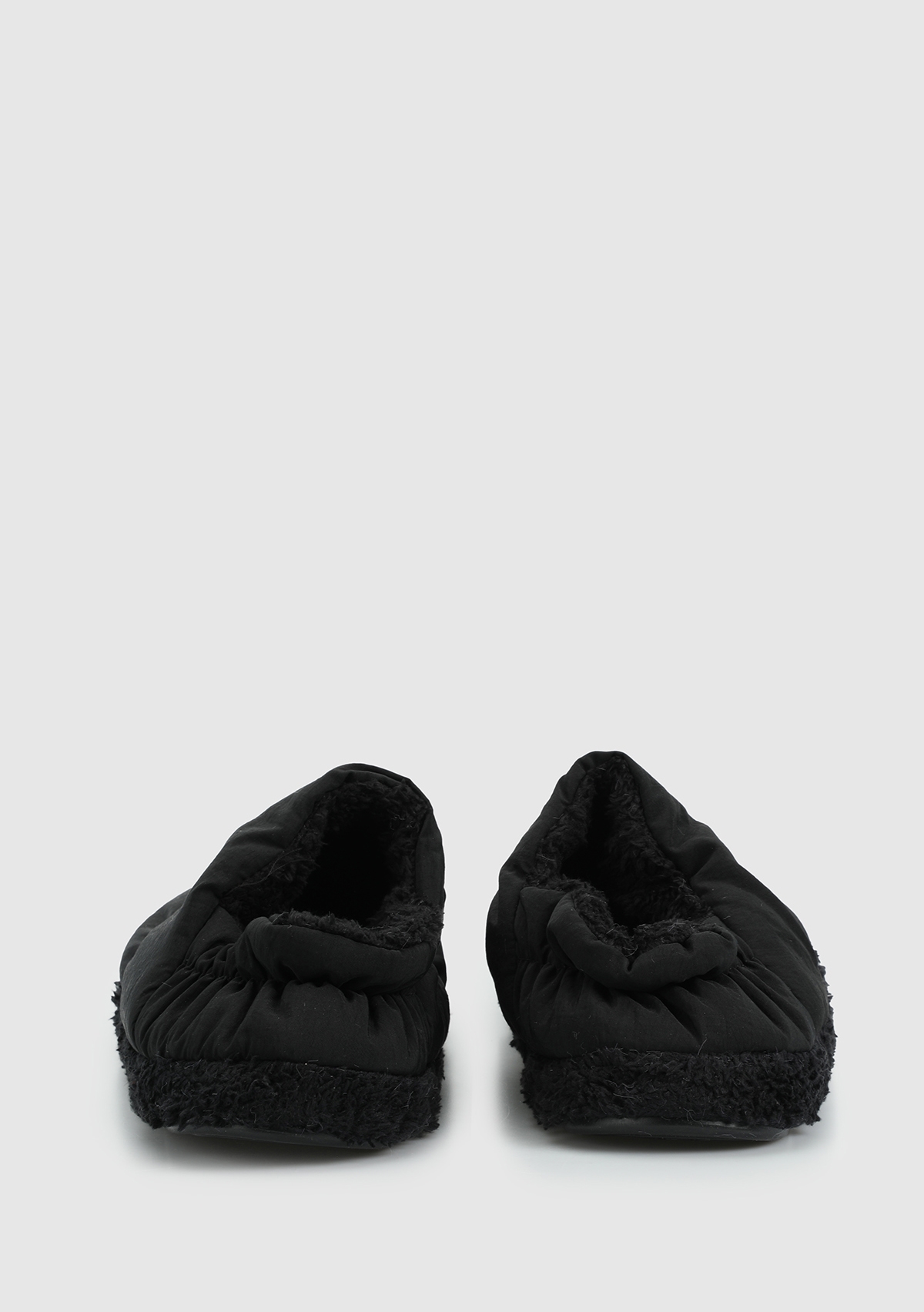 Peluche Peluche Siyah Erkek Ev Terliği Ayakkabı Dünyası'nda! Siyah - 5. görsel