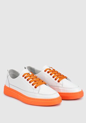 Provoq Turuncu Deri Kadın Sneaker