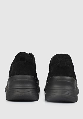 Provoq Siyah Deri Kadın Sneaker