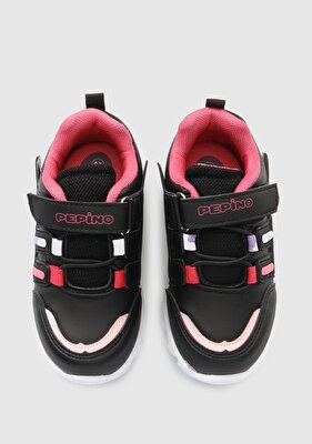 PEPINO Siyah Deri Kız Çocuk Sneaker