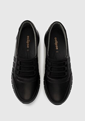  Siyah Deri Kadın Ayakkabı