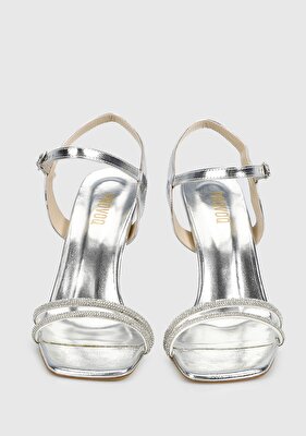 Provoq Gümüş Kadın Topuklu Sandalet