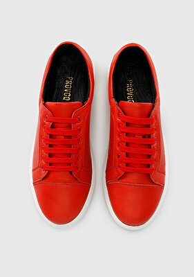 Provoq Kırmızı Deri Kadın Ayakkabı