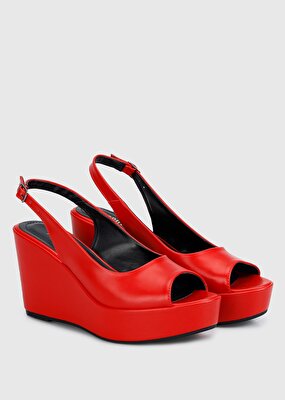 Provoq Kırmızı Kadın Topuklu Sandalet