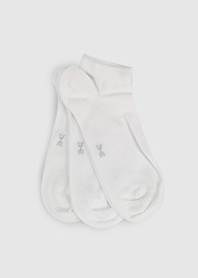 Miovela Beyaz  Miovela MVE01 3'lü Beyaz Patik Düz Erkek Çorabı
