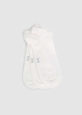 Miovela Beyaz  Miovela MVB05 3'lü Beyaz Patik Düz Bayan Çorabı
