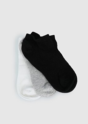 Socksmax Multi  Socksmax 2750 3Lü Siyah-Beyaz-Gri Spor Kadın Çorabı