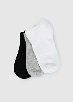 Socksmax Multi  Socksmax 2750 3Lü Siyah-Beyaz-Gri Spor Kadın Çorabı