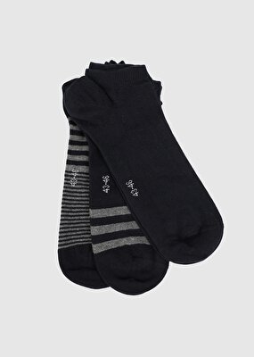 Miovela Siyah  Miovela MVE44 3'lü Laci Pati Çizgili Erkek Çorabı