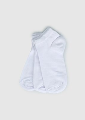 Socksmax Beyaz  Socksmax 2236 3Lü Beyaz Düz Patik Erkek Çorabı