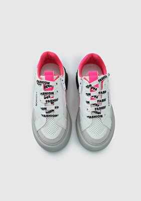 Kiddo Beyaz-Fusya Kız Çocuk Sneaker