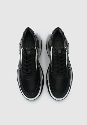 Provoq Siyah Deri Erkek Sneaker